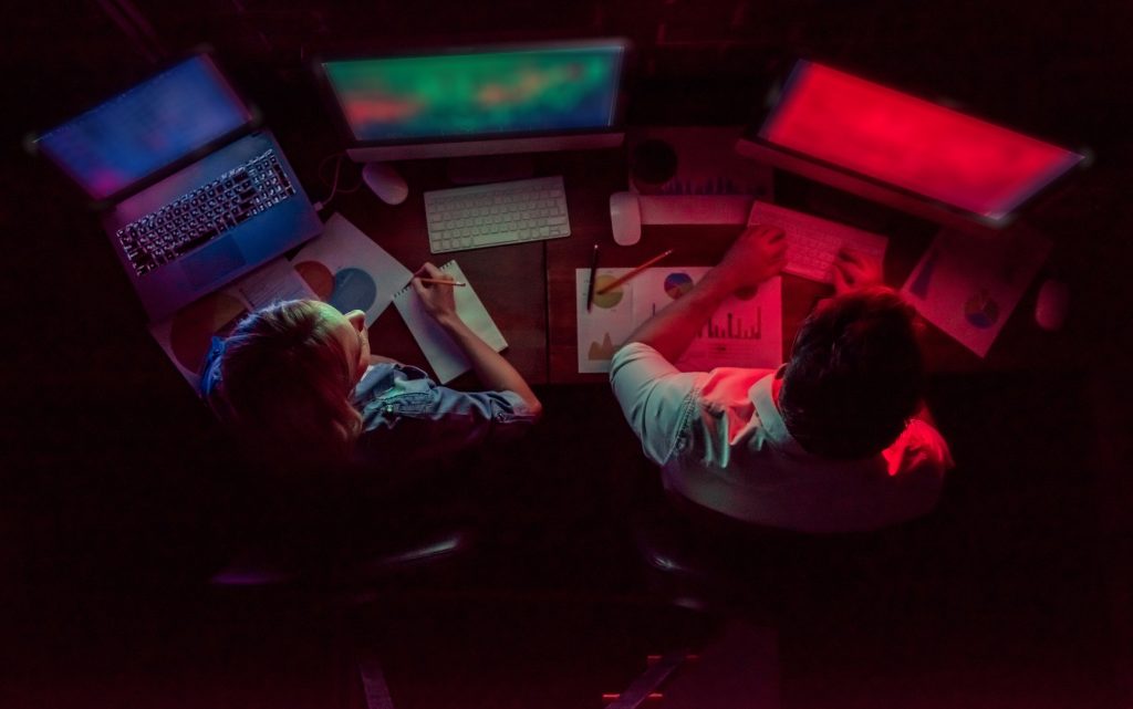 Couple Working At Night