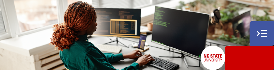 Working in front of two screens and by that learning about North Carolina's Growing Cybersecurity Landscape